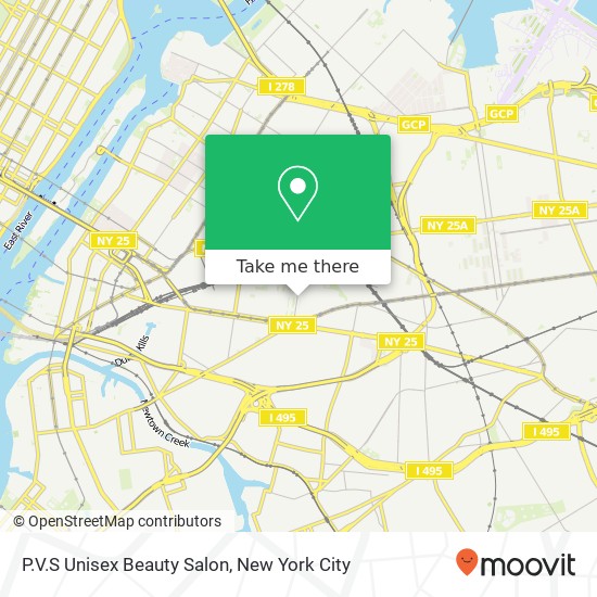 Mapa de P.V.S Unisex Beauty Salon