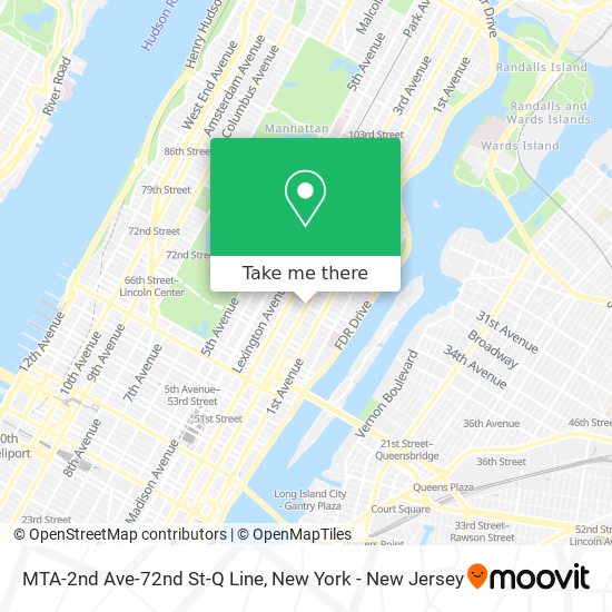 MTA-2nd Ave-72nd St-Q Line map