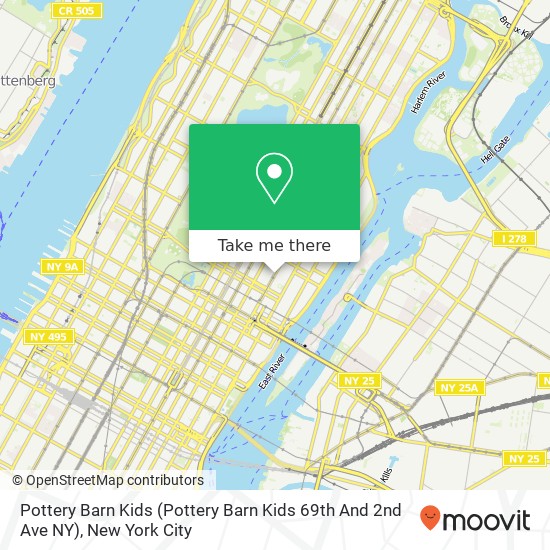 Mapa de Pottery Barn Kids (Pottery Barn Kids 69th And 2nd Ave NY)