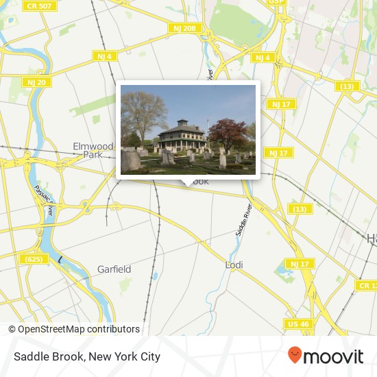 Mapa de Saddle Brook