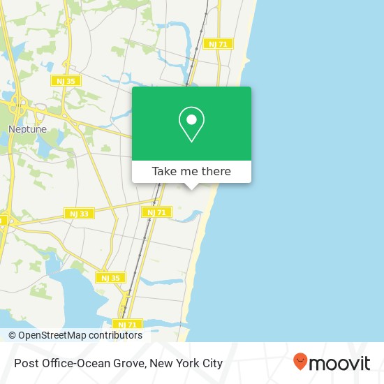 Post Office-Ocean Grove map