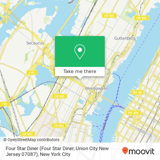 Four Star Diner (Four Star Diner, Union City New Jersey 07087) map