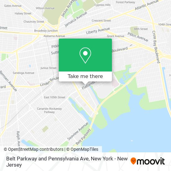 Belt Parkway and Pennsylvania Ave map