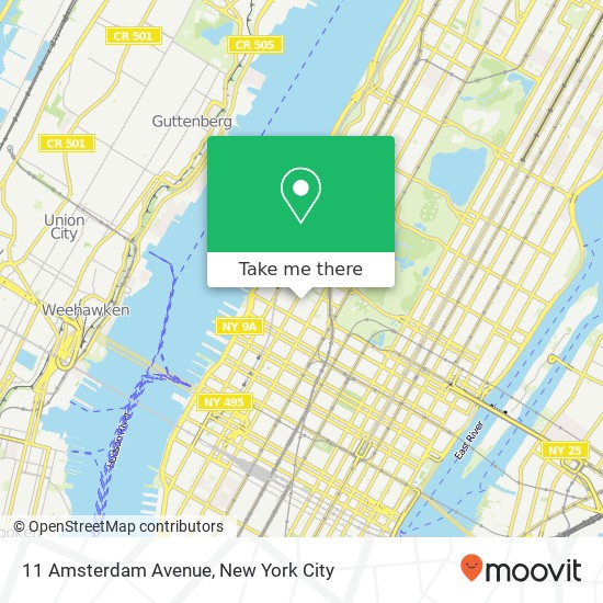 11 Amsterdam Avenue map