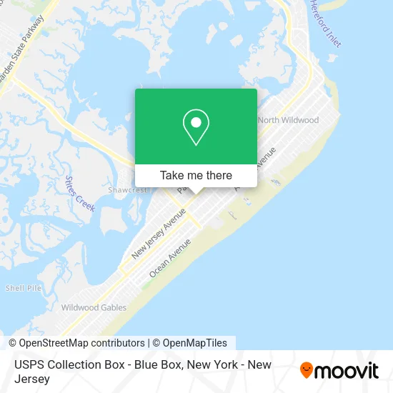Mapa de USPS Collection Box - Blue Box