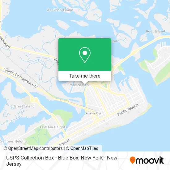 USPS Collection Box - Blue Box map