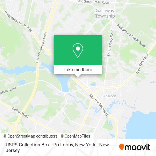 Mapa de USPS Collection Box - Po Lobby