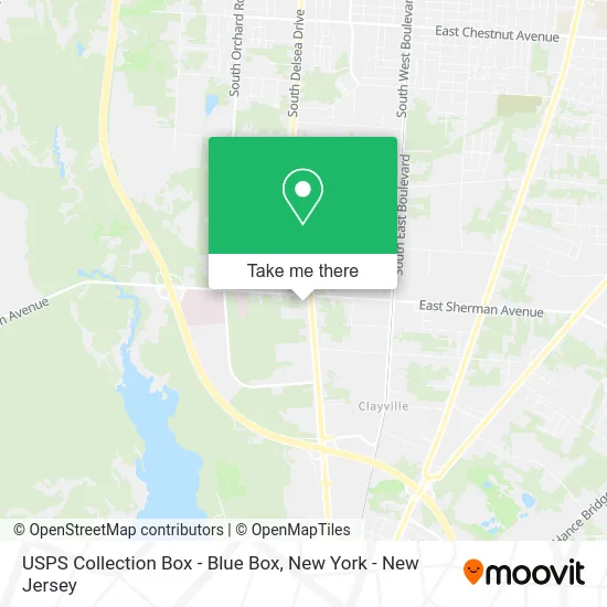 USPS Collection Box - Blue Box map
