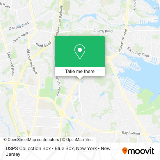 Mapa de USPS Collection Box - Blue Box