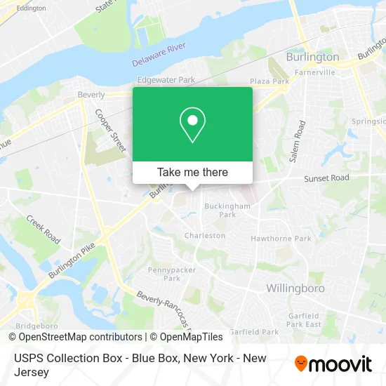 USPS Collection Box - Blue Box map