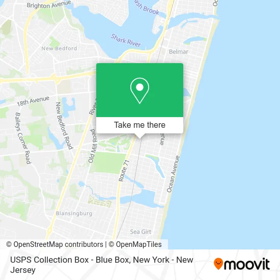 USPS Collection Box - Blue Box map