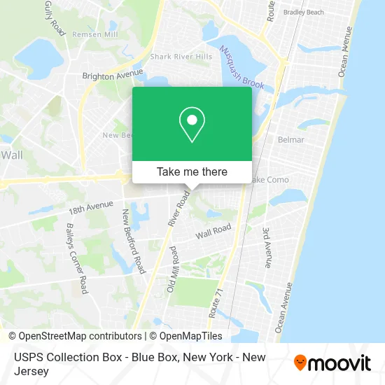 USPS Collection Box - Blue Box map