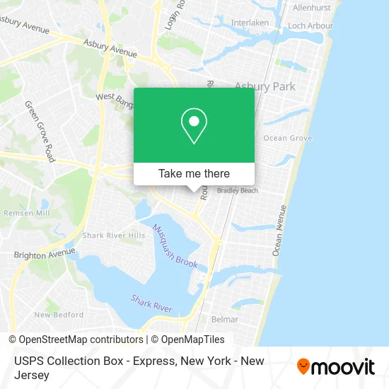 USPS Collection Box - Express map