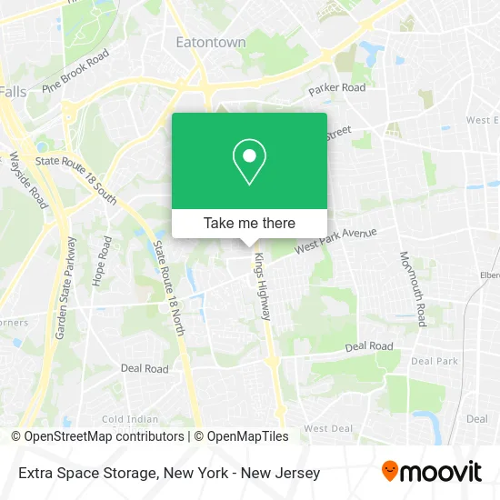 Extra Space Storage map