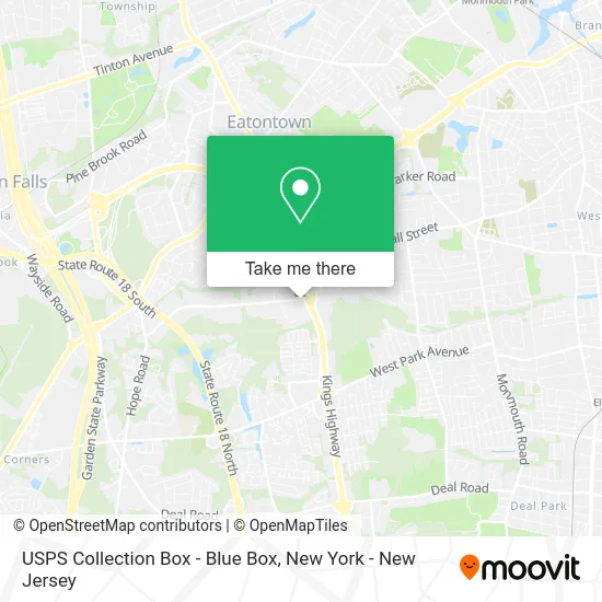 USPS Collection Box - Blue Box map