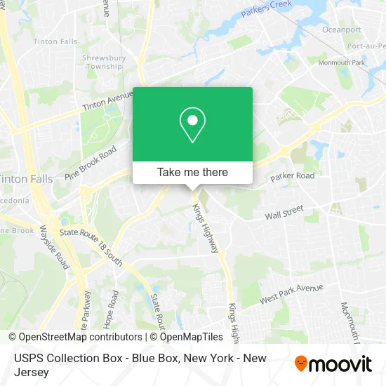 USPS Collection Box - Blue Box map