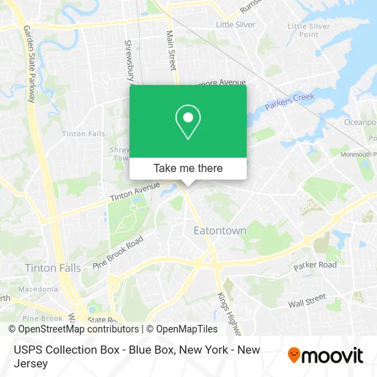 USPS Collection Box - Blue Box map