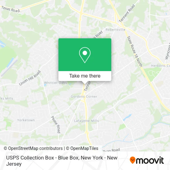 Mapa de USPS Collection Box - Blue Box