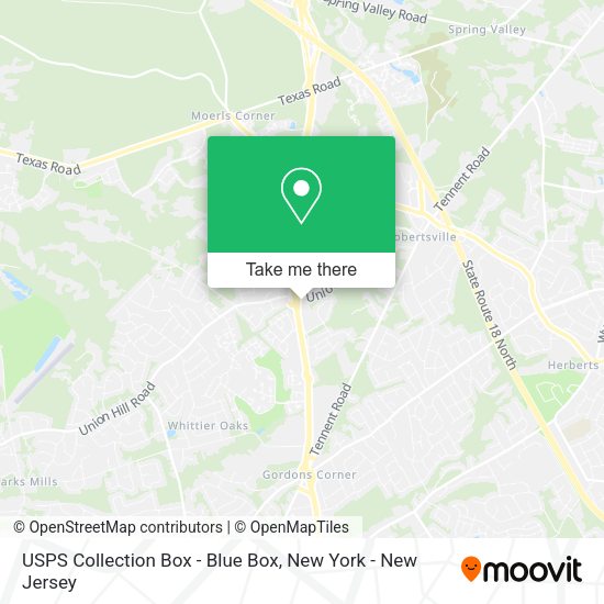 USPS Collection Box - Blue Box map