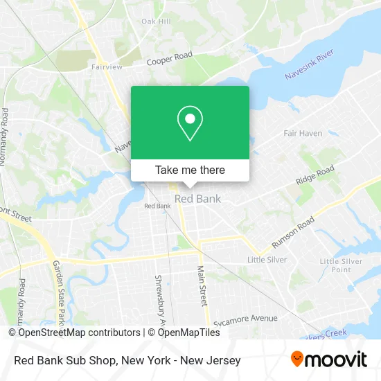 Red Bank Sub Shop map