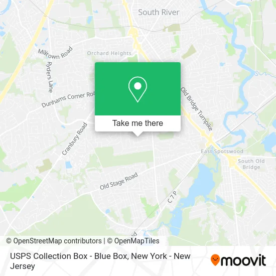 USPS Collection Box - Blue Box map