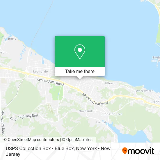 Mapa de USPS Collection Box - Blue Box