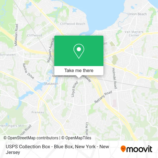 USPS Collection Box - Blue Box map