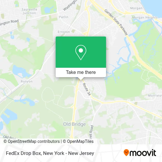 FedEx Drop Box map