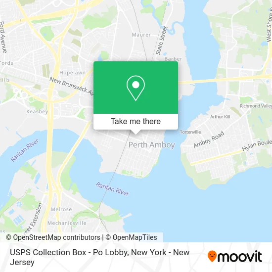 USPS Collection Box - Po Lobby map