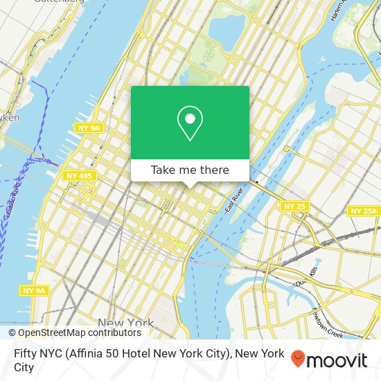 Fifty NYC (Affinia 50 Hotel New York City) map