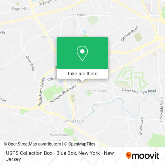 USPS Collection Box - Blue Box map