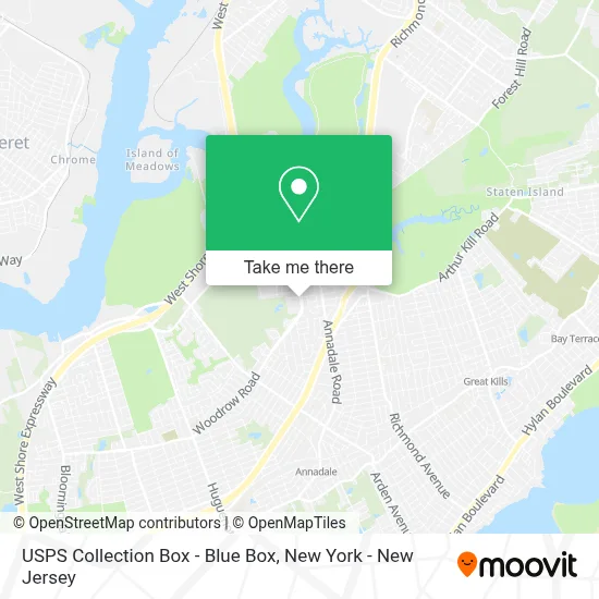 USPS Collection Box - Blue Box map