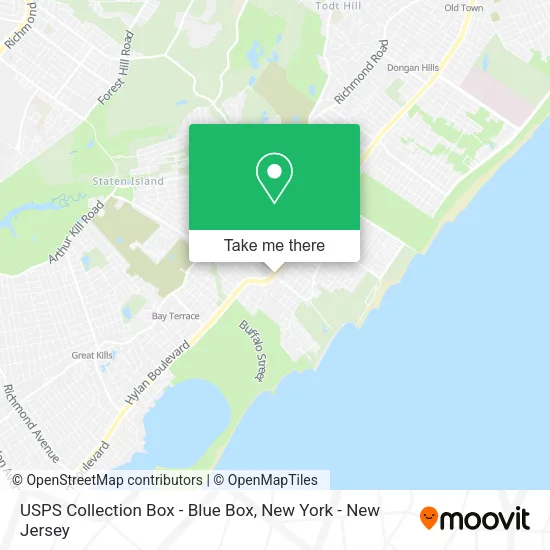 USPS Collection Box - Blue Box map