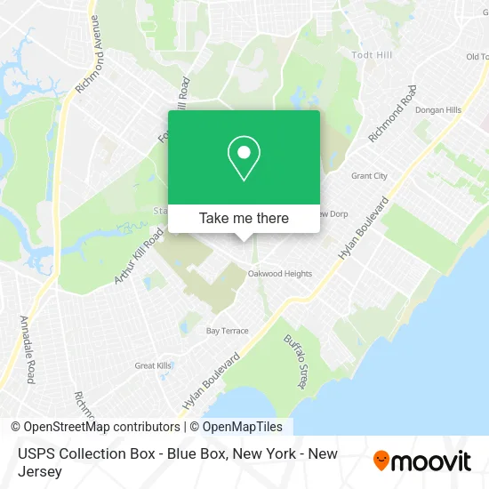 Mapa de USPS Collection Box - Blue Box
