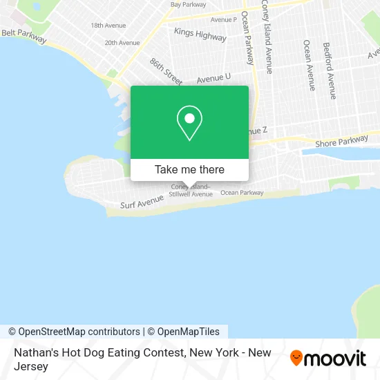 Nathan's Hot Dog Eating Contest map