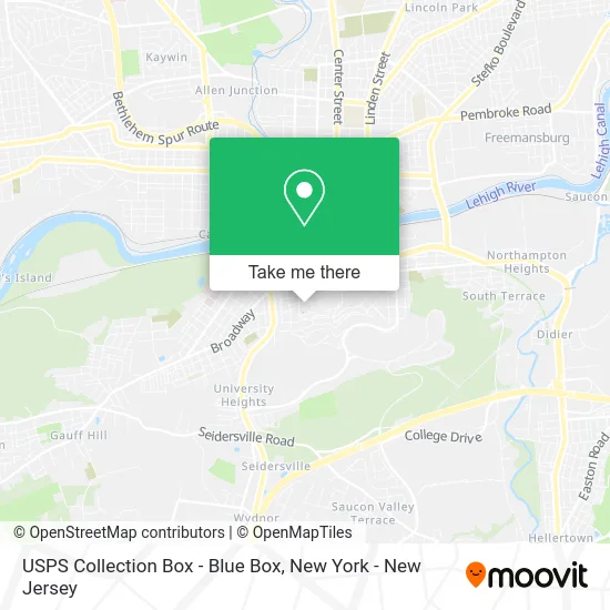 USPS Collection Box - Blue Box map