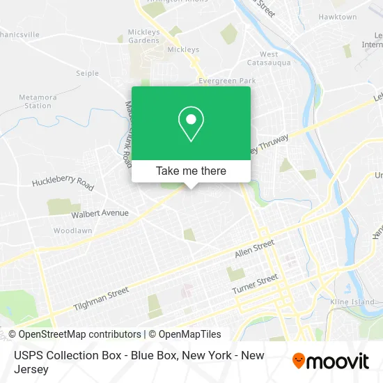 USPS Collection Box - Blue Box map