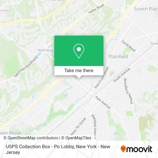 USPS Collection Box - Po Lobby map