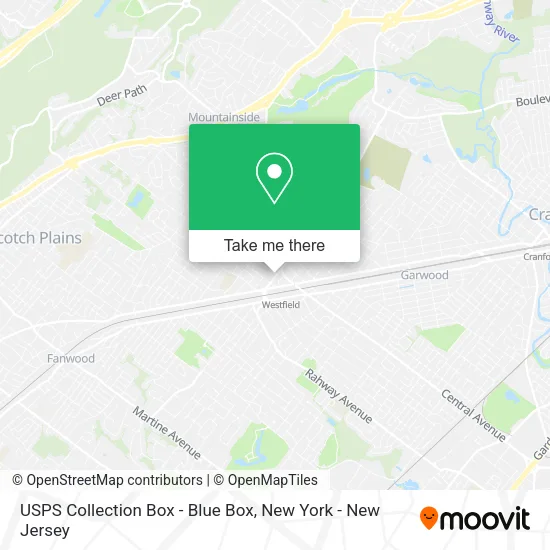USPS Collection Box - Blue Box map