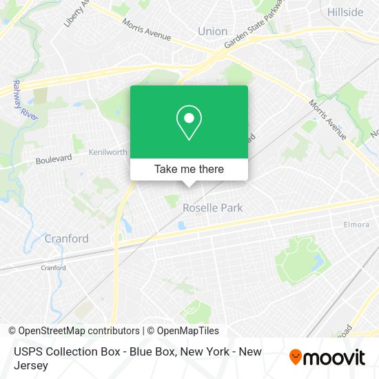 USPS Collection Box - Blue Box map
