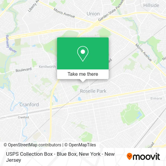 Mapa de USPS Collection Box - Blue Box