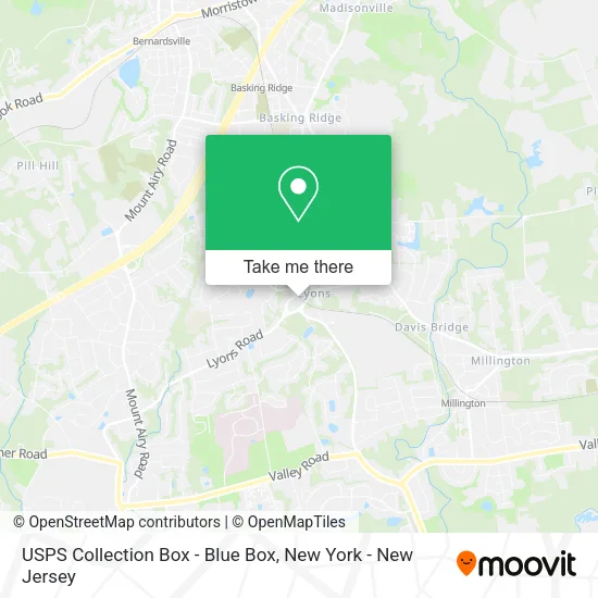 Mapa de USPS Collection Box - Blue Box