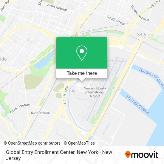 Global Entry Enrollment Center map