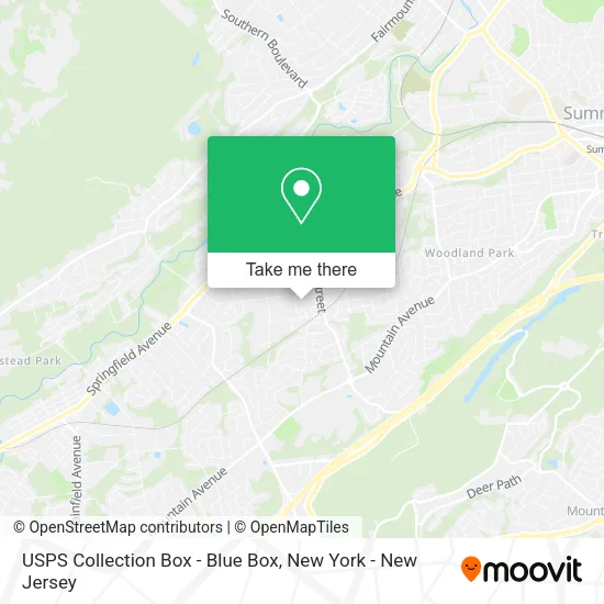 Mapa de USPS Collection Box - Blue Box
