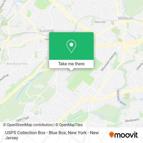 USPS Collection Box - Blue Box map