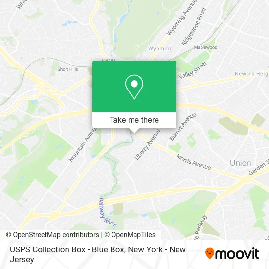 Mapa de USPS Collection Box - Blue Box