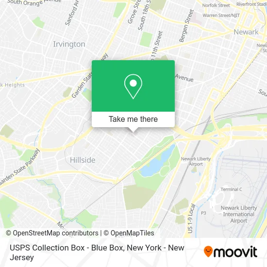 USPS Collection Box - Blue Box map