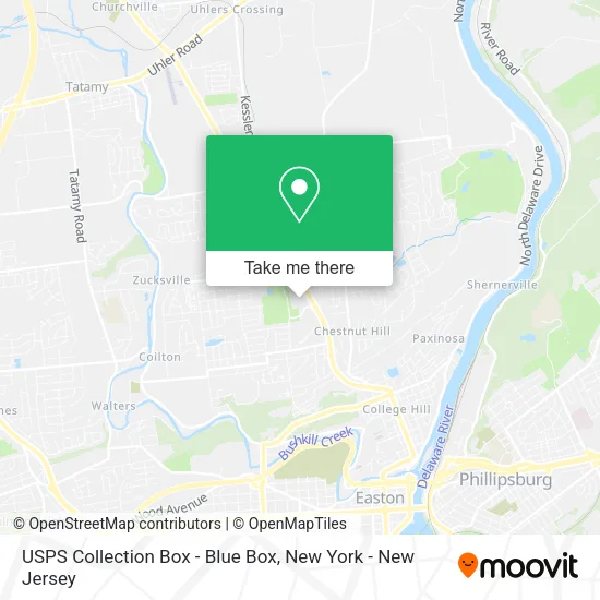 Mapa de USPS Collection Box - Blue Box