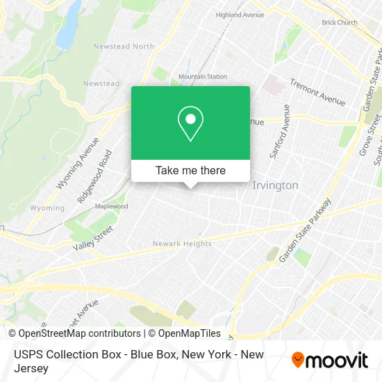 USPS Collection Box - Blue Box map