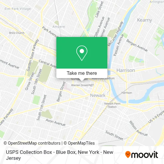 USPS Collection Box - Blue Box map